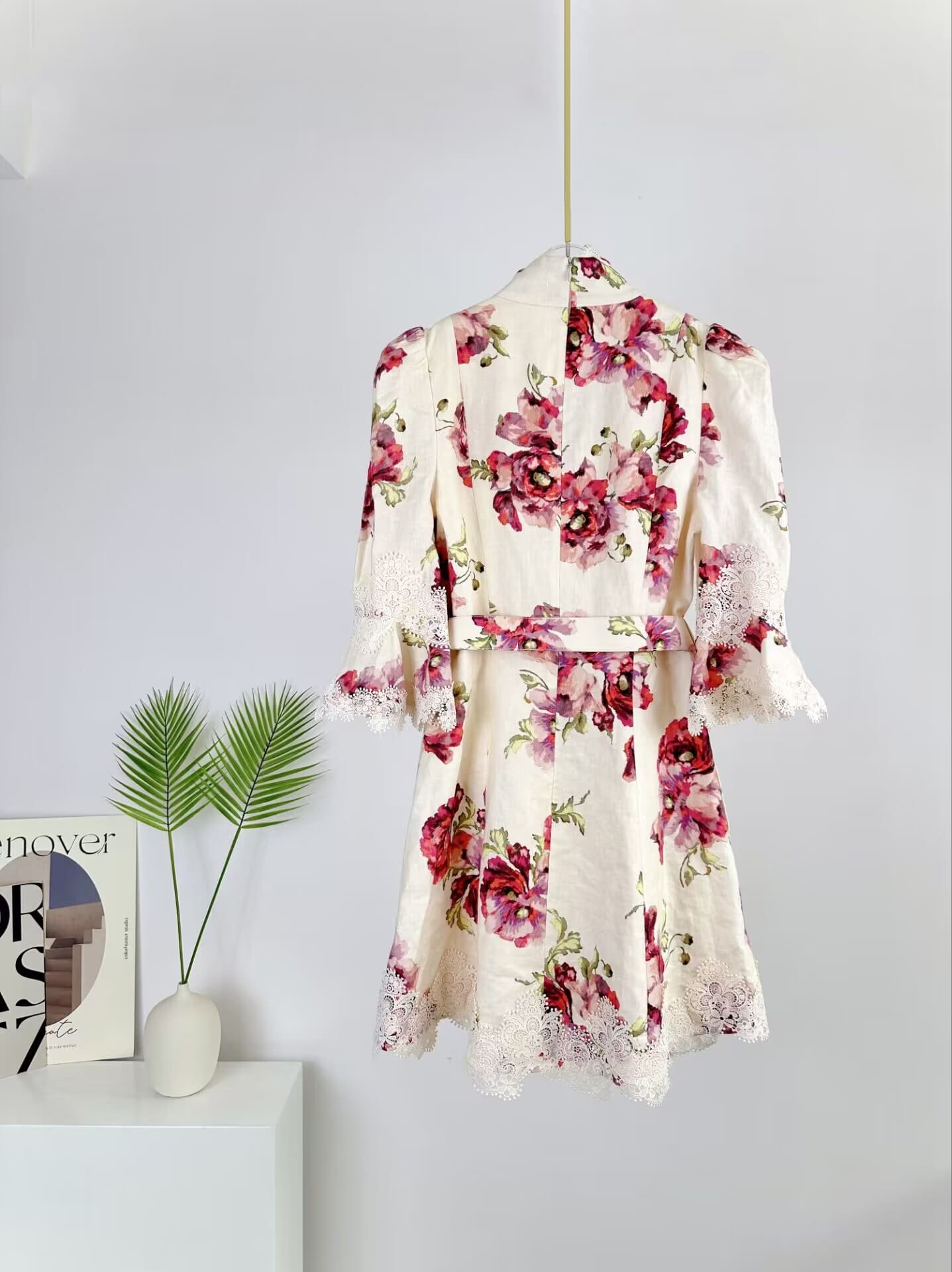 VÁY ZIMMERMANN Vintage Flower Short Sleeve Mid Dress High Classy