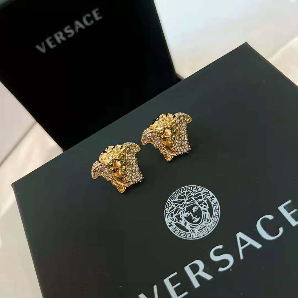 BÔNG TAI Versace Women Palazzo Dia Crystal Earrings-Gold