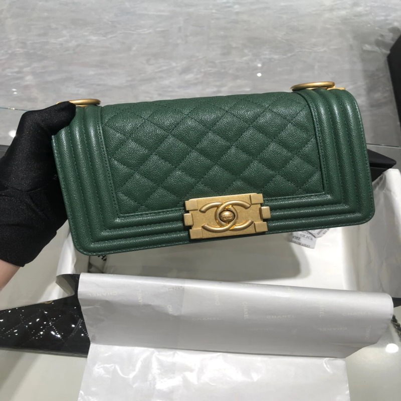TÚI CHANEL LEBOY DIAMOND QUILTE CAVIAR GREEN DA HASS 20