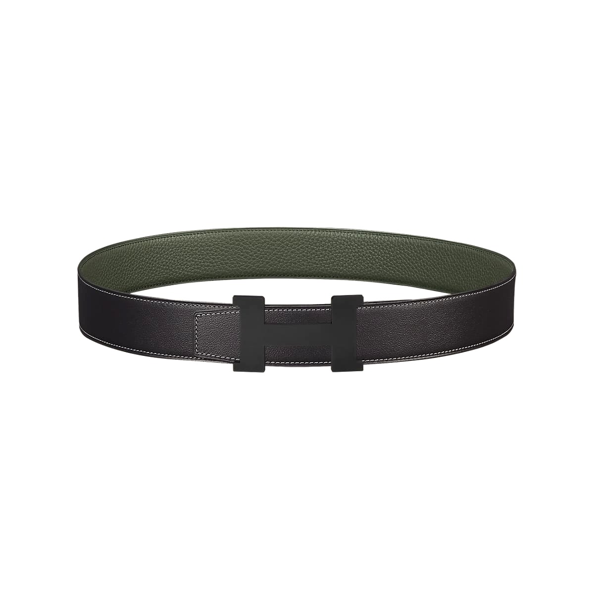 DÂY LƯNG HERMES H Matte Black Togo leather hai mặt khóa đen