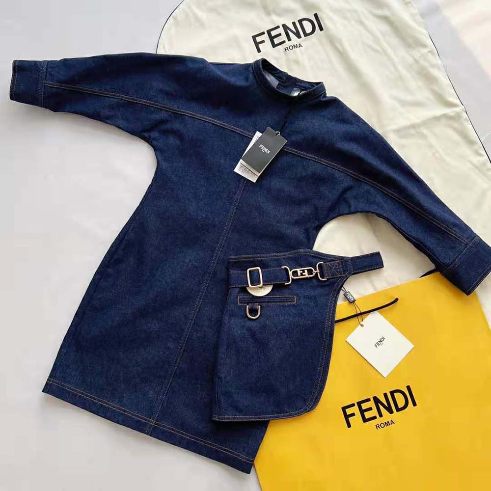 Váy Fendi Blue Denim Dress