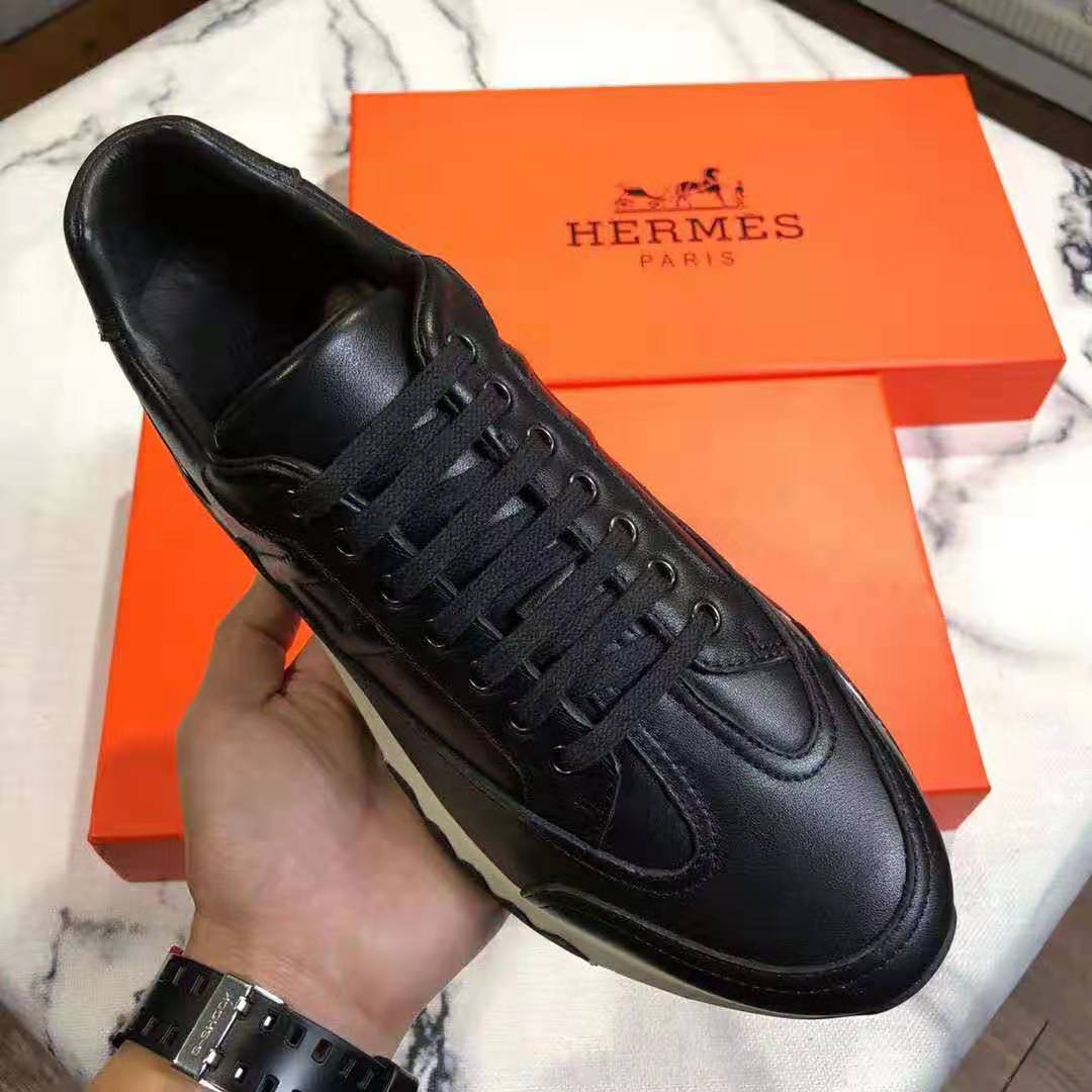GIÀY HERMES Trail sneaker in Calfskin-Black