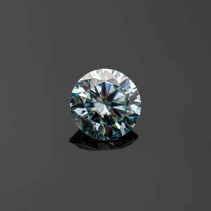 KIM CƯƠNG Round Hearts and Arrows Cut Natural Light Green Loose Moissanite Stone