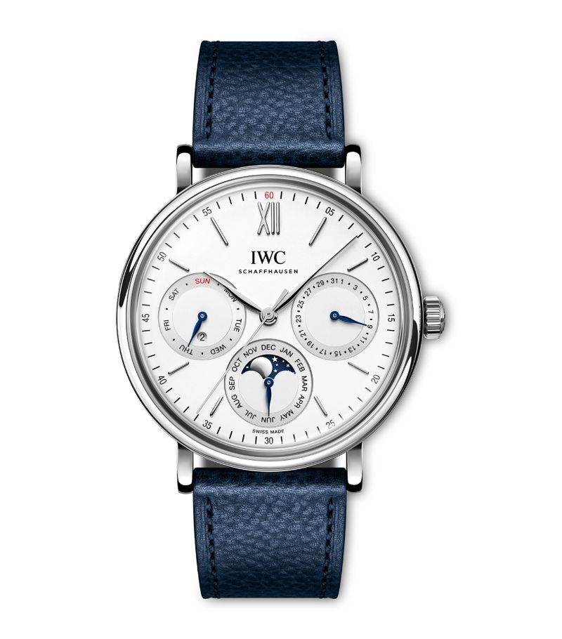 Đồng hồ IWC Stainless Steel Portofino Perpetual Calendar mặt số màu trắng