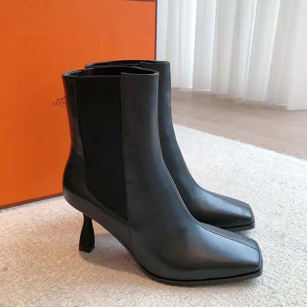 GIÀY Hermes Women Gill 75 Ankle Boot-Black