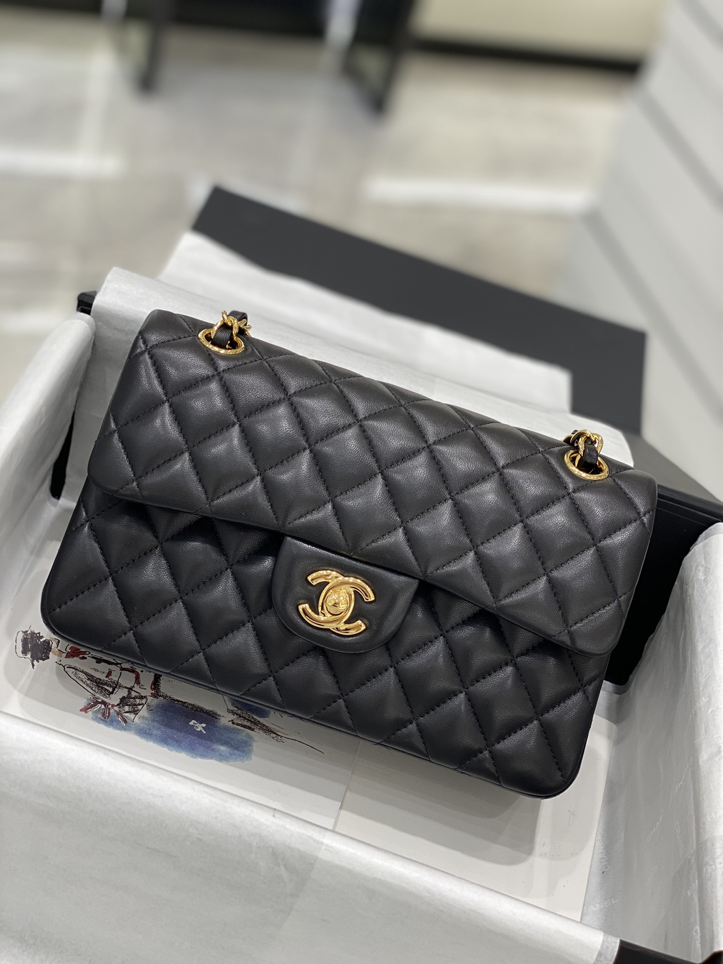 TÚI CHANEL CF 23 LAMBSKIN BODIN JOYEUX BLACK DA HAAS