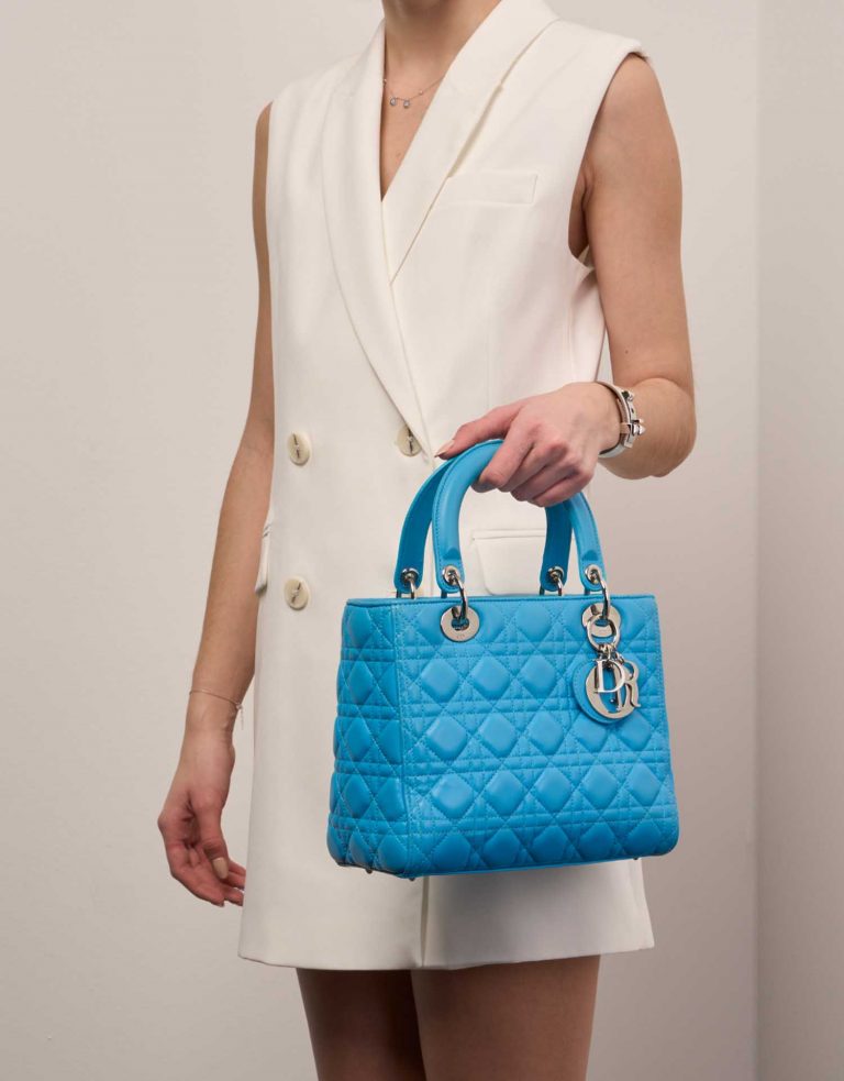 TÚI Dior Lady Medium Calf Blue
