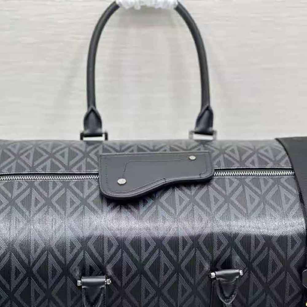 TÚI DIOR Lingot 50 Duffle Bag Black CD Diamond Canvas