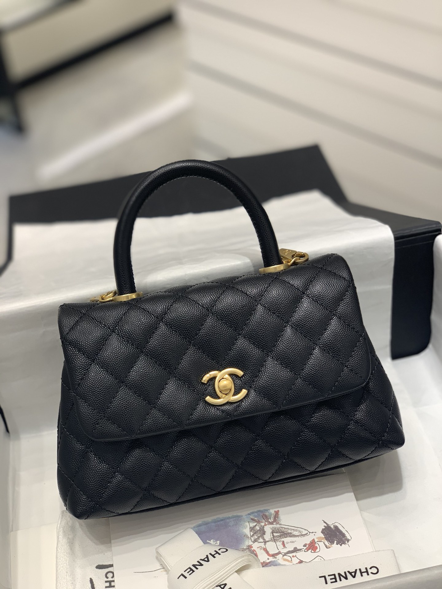 TÚI CHANEL COCO HANDLE CAVIAR BLACK DA HAAS