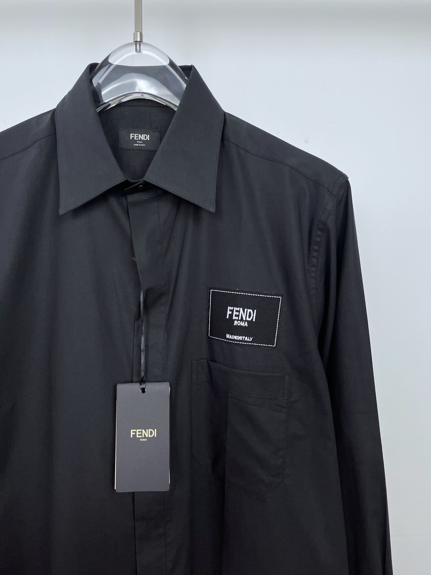 ÁO FENDI ROMA Black Poplin Shirt