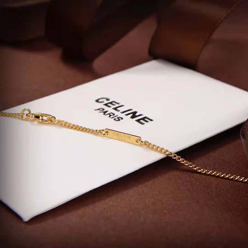 Vòng cổ Celine Women Separables Triomphe Bag Pendant in Brass with Gold Finish