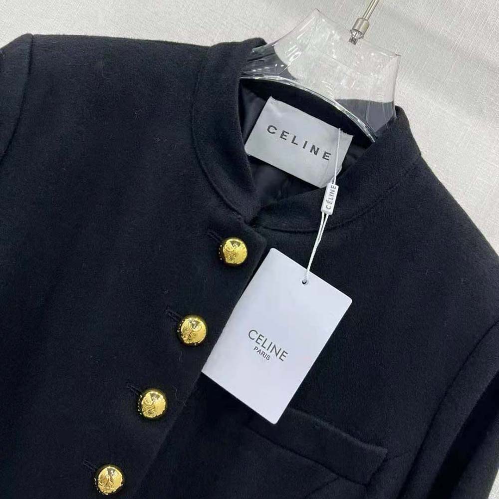 ÁO Celine Women Military Coat in Wool Cloth