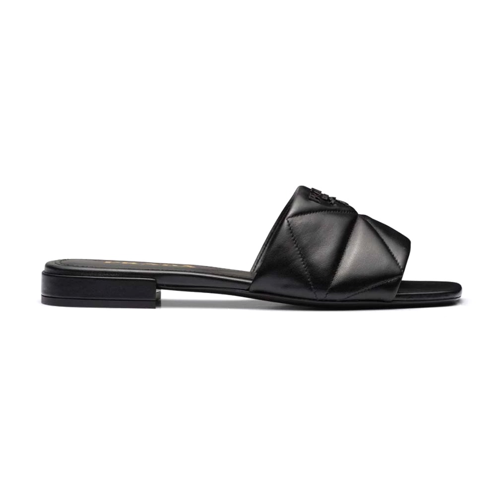 DÉP Prada Quilted Nappa Leather Sabots-Black