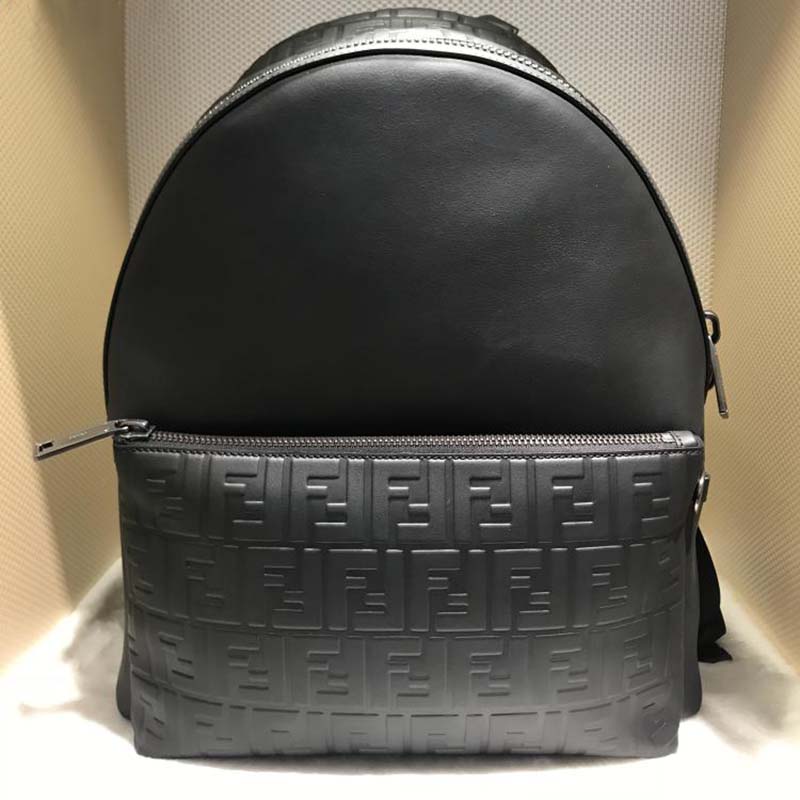 BALO FENDI Black Leather Backpack
