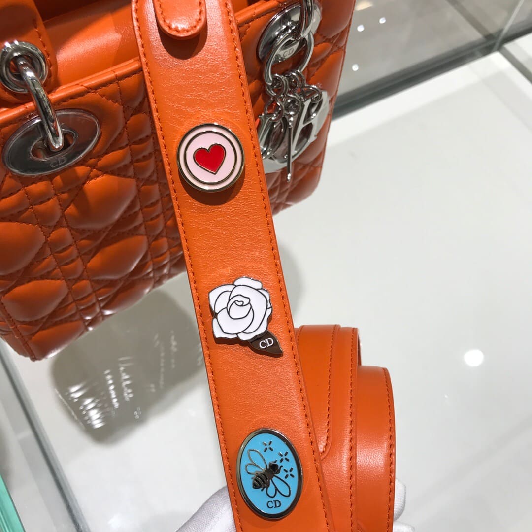 TÚI CHRISTIAN DIOR Lady Dior Bag Orange Cannage Lambskin Top Quality