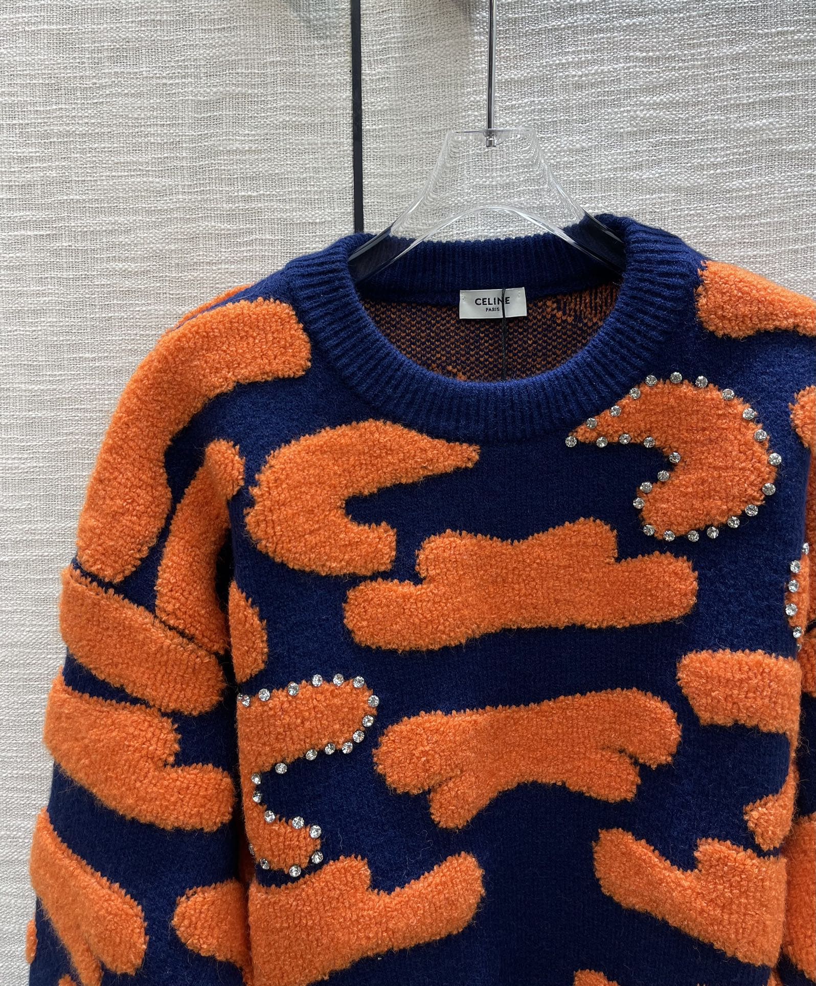ÁO CELINE Round-Neck Tiger Print Sweater