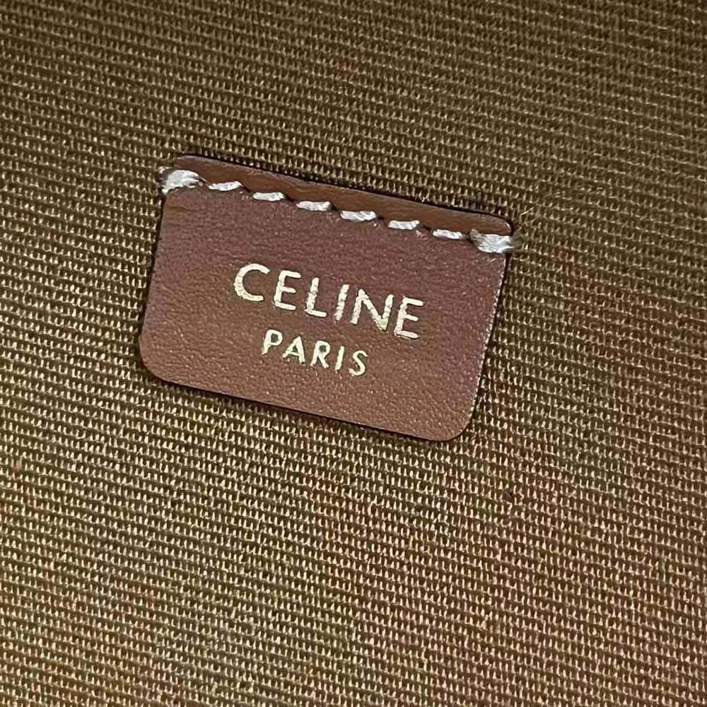 Túi Celine Women Half Moon Case Cuir Triomphe in Triomphe Canvas and Calfskin