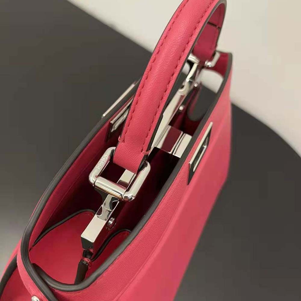 TÚI Fendi Women Peekaboo ISeeU Petite Rose Padded Nappa Leather Bag