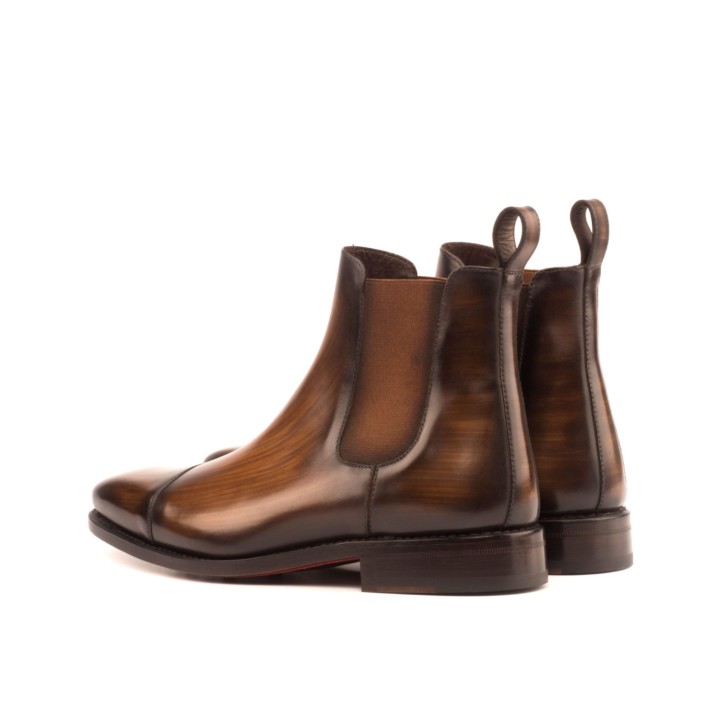 HENDERSON SHOES PERSONALIZATION BALDINI Brown Patina Chelsea Boots HANDCRAFTED SHOES