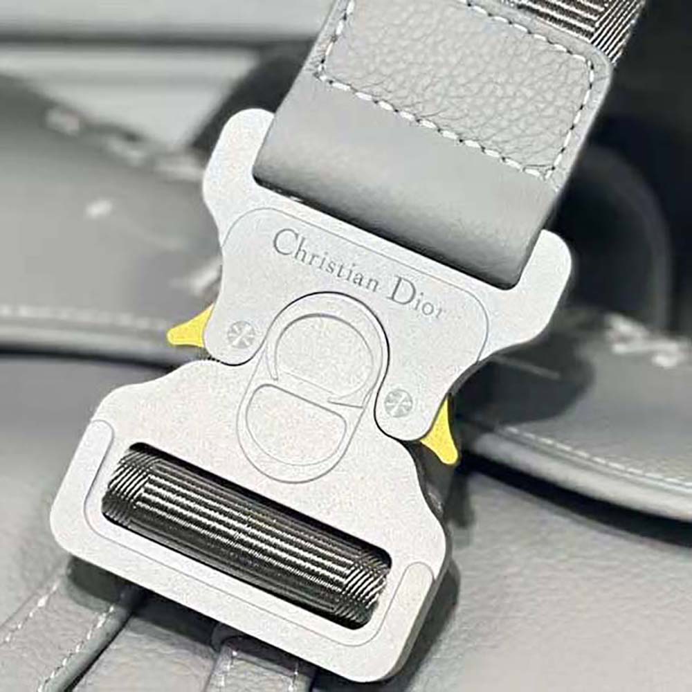TÚI DIOR Saddle Bag Dior Gray Grained Calfskin with Christian Dior 1947 Signature