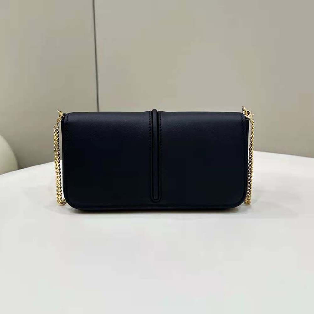 TÚI Fendi Women Fendigraphy Phone Pouch Black Leather Wallet