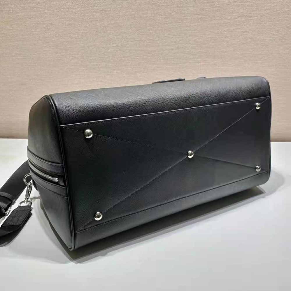 TÚI PRADA Elegant Duffle Bag in Saffiano Leather Travel Bag-Black
