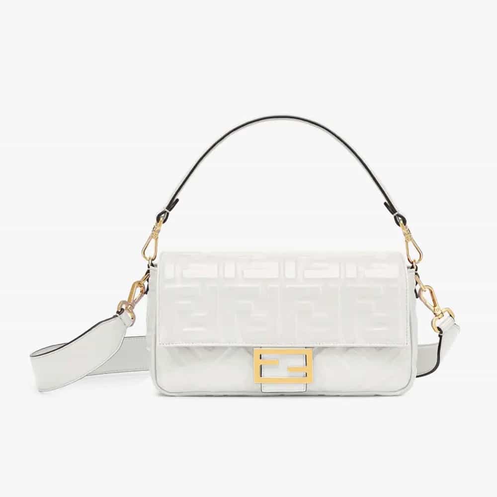 TÚI Fendi Women Medium Baguette da màu trắng