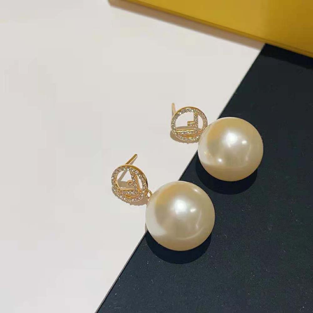 Bông tai Fendi F Is Fendi Earrings Gold
