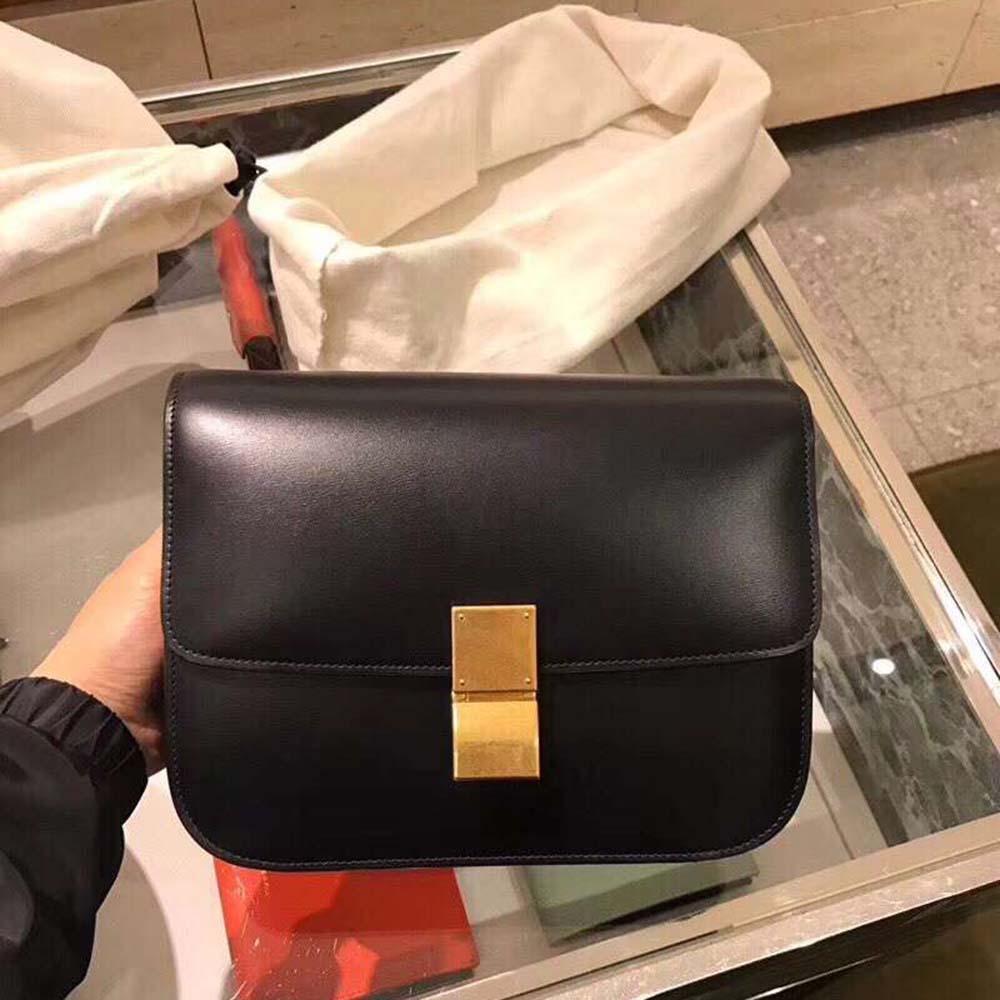 TÚI Celine Women Small Classic Bag in Box Calfskin Leather-Black