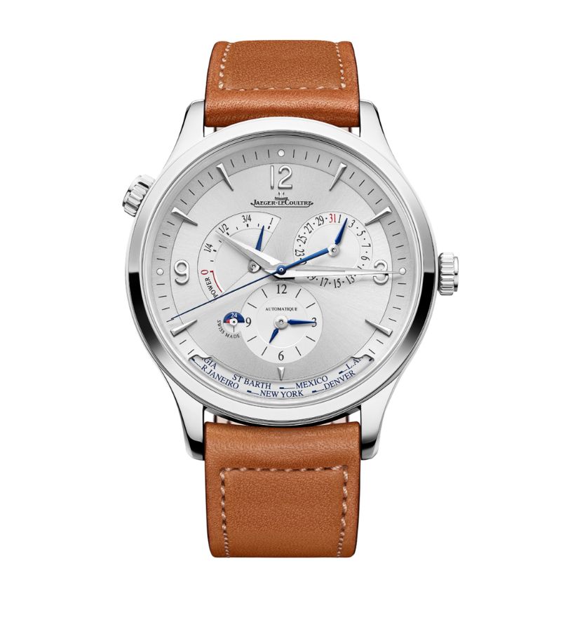 Đồng hồ Jaeger-LeCoultre Stainless Steel Master Control Geographic mặt số màu trắng