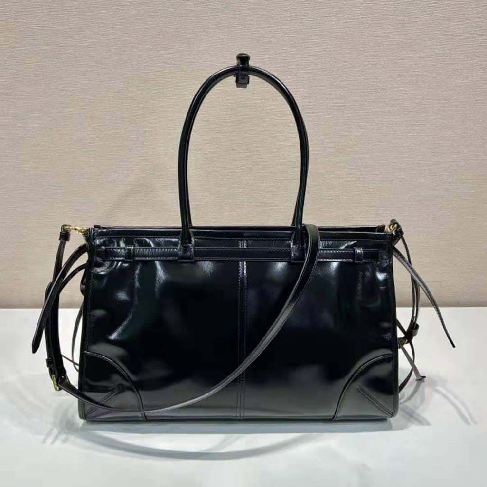 TÚI Prada Women Large Leather Handbag-Black