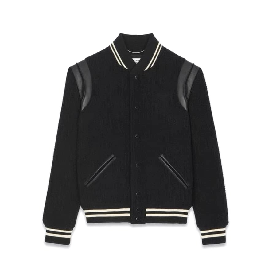 ÁO SAINT LAURENT TEDDY BOMBER WOOL LEATHER JACKET TOP QUALITY AAA