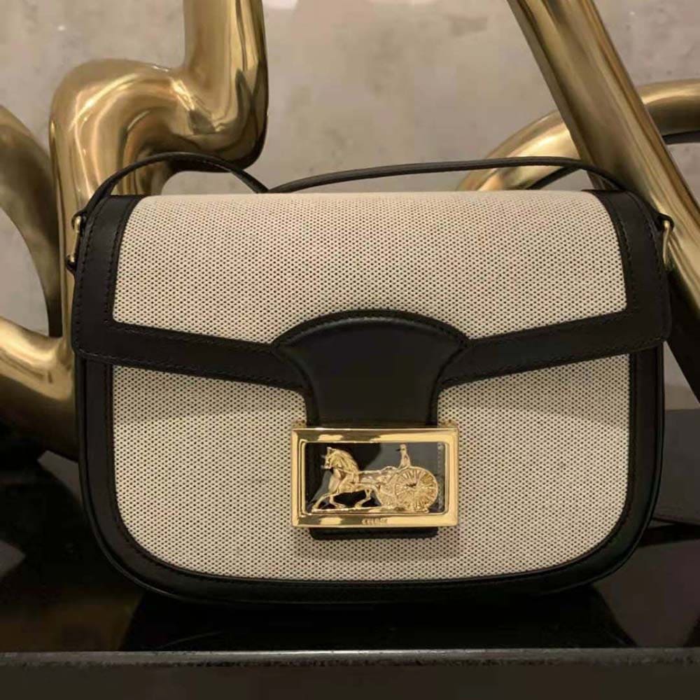 TÚI Celine Women Medium Sulky Bag in Textile and Calfskin