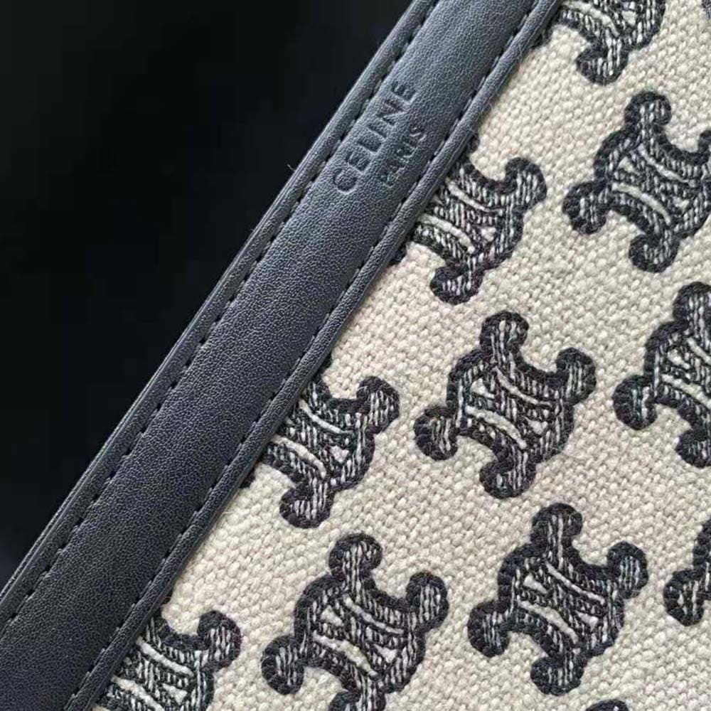 TÚI Celine Women Medium Triomphe Bag in Textile with Triomphe Embroidery and Calfskin