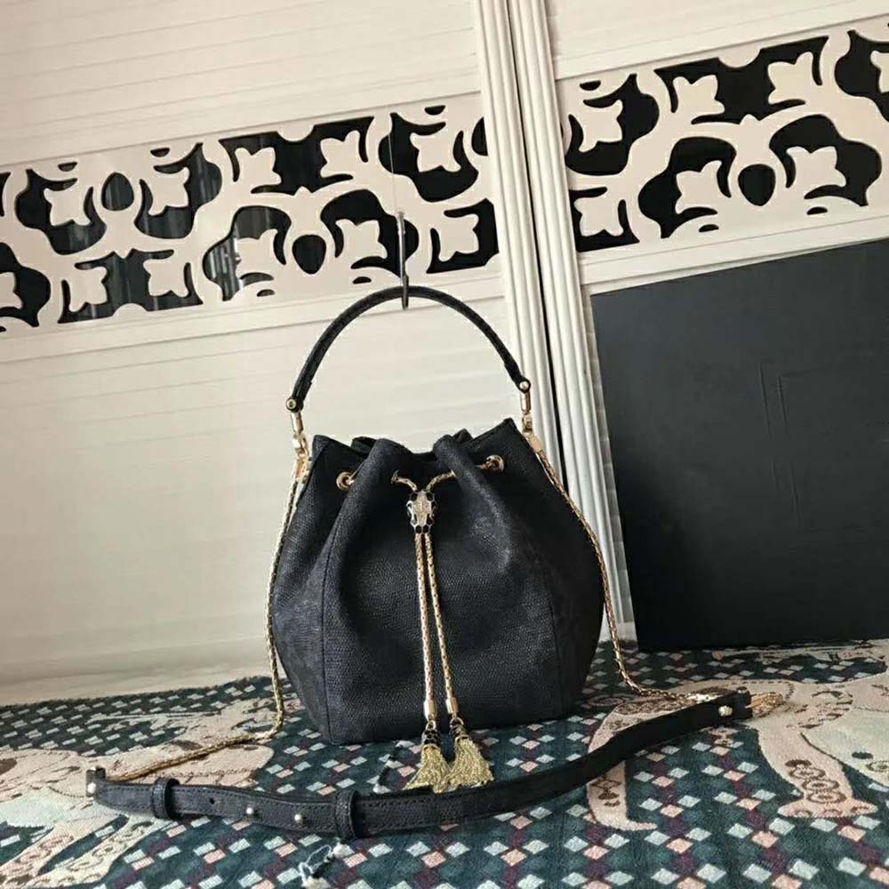 TÚI Bvlgari Women Serpenti Forever Bucket-Black