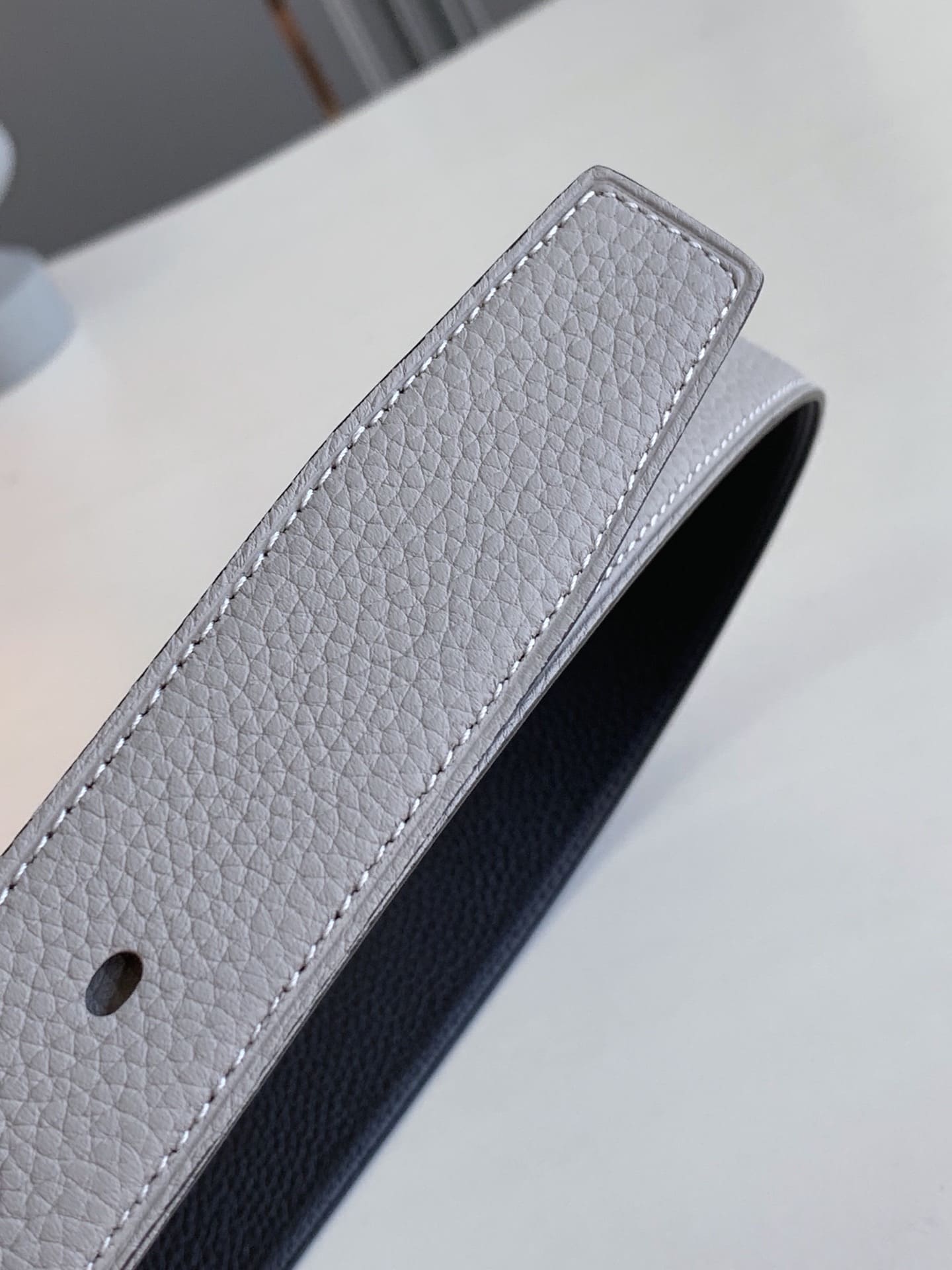DÂY LƯNG HERMES H Togo leather hai mặt khóa bạc