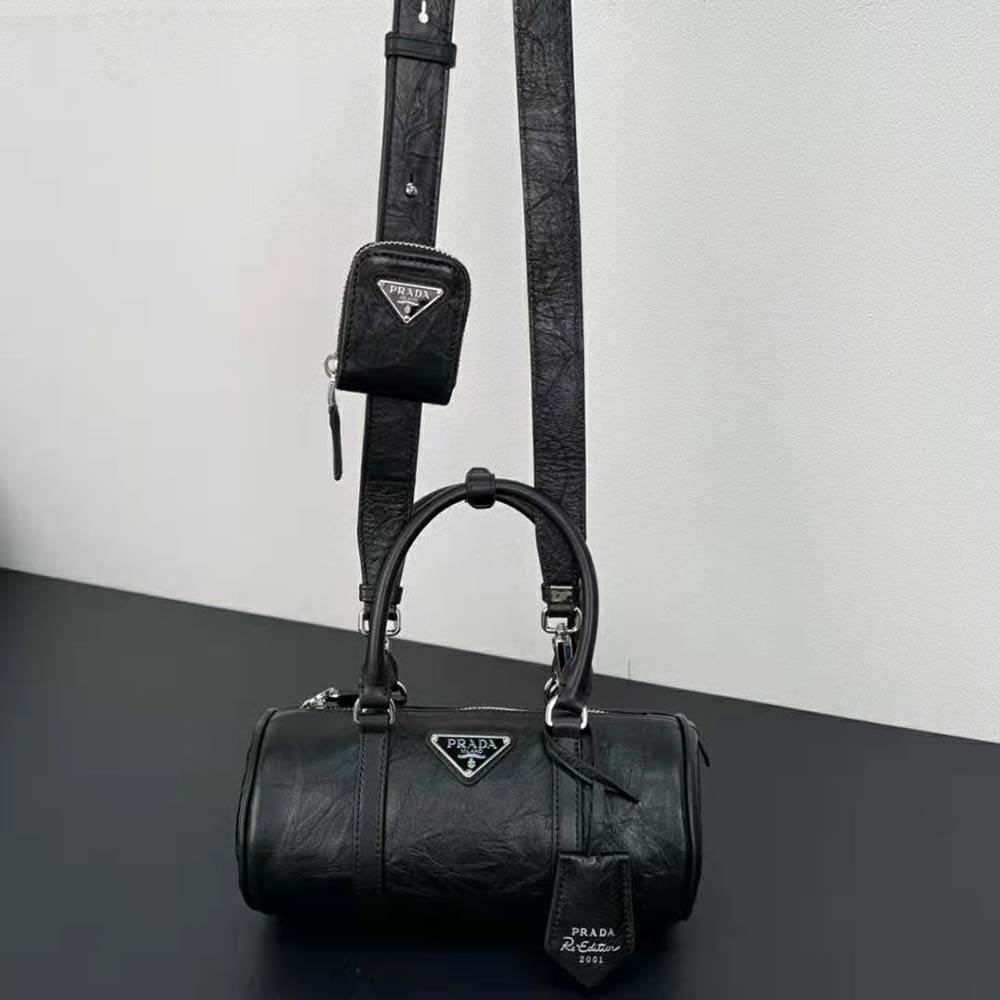 TÚI Prada Women Antique Nappa Leather Handbag-Black