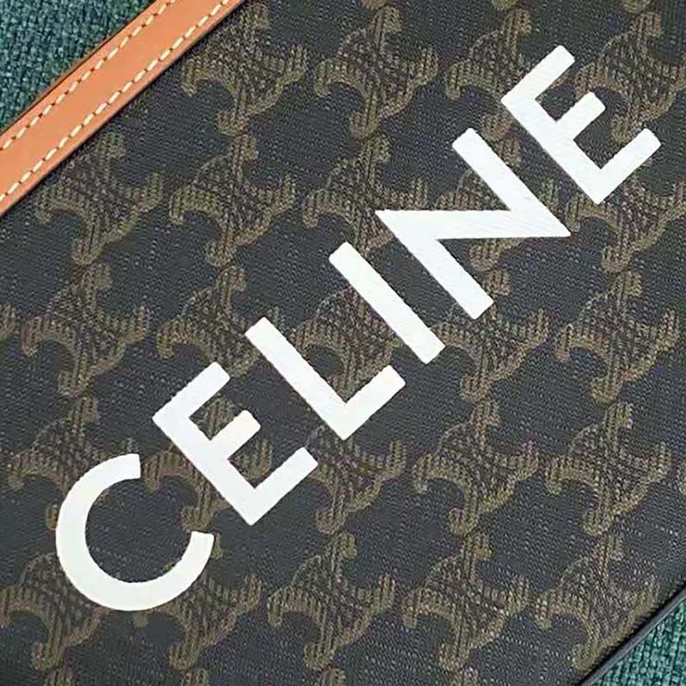 TÚI Celine Women Small Camera Bag in Triomphe Canvas-Brown