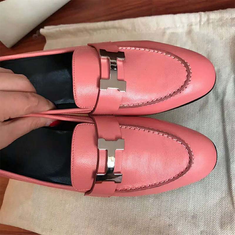 GIÀY Hermes Women Shoes Paris Loafer-Pink SS2022