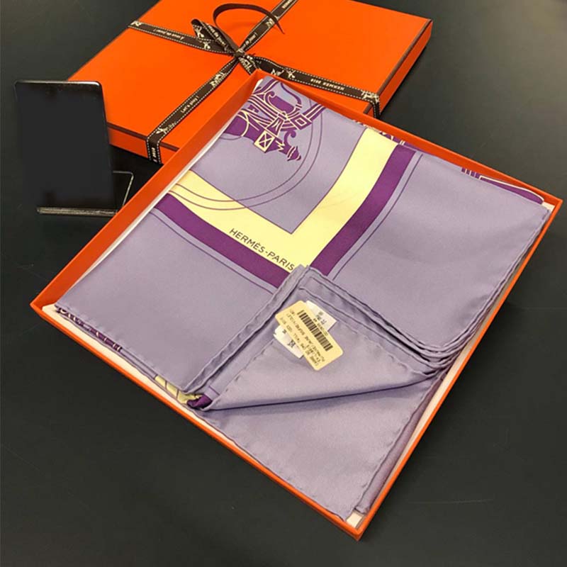 KHĂN Hermes Women Ex-Libris Scarf 90-Purple