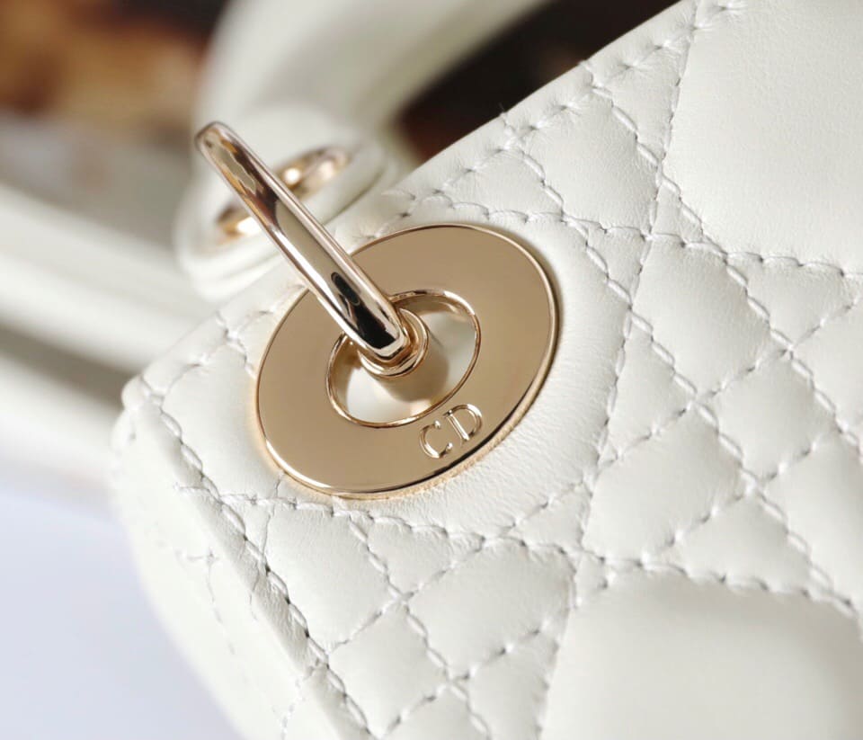TÚI CHRISTIAN DIOR Women Micro Lady Dior Bag White Cannage Lambskin