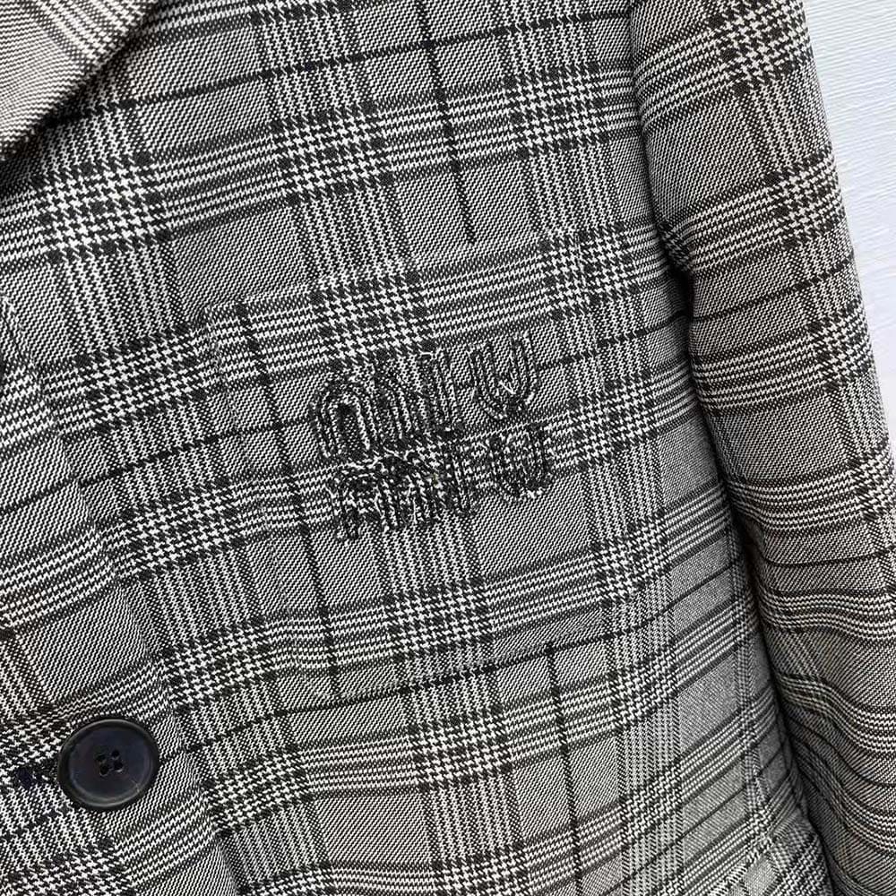 ÁO Miu Miu Women Single-breasted Prince of Wales Check Jacket