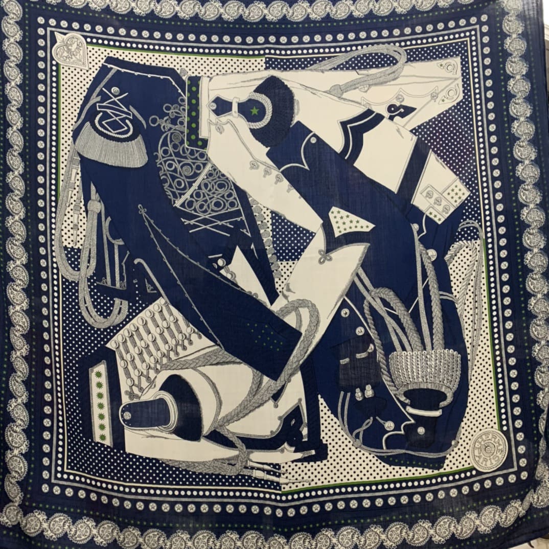 KHĂN HERMES H Family cashmere scarf