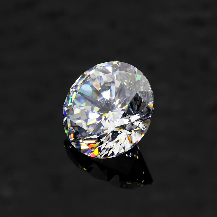 KIM CƯƠNG Round Plum Cut Natural White Loose Moissanite Stone