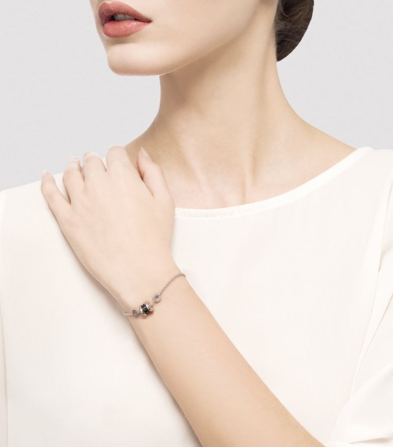 Vòng tay BVLGARI Sterling Silver And Ceramic Save The Children Bracelet vàng trắng 18K
