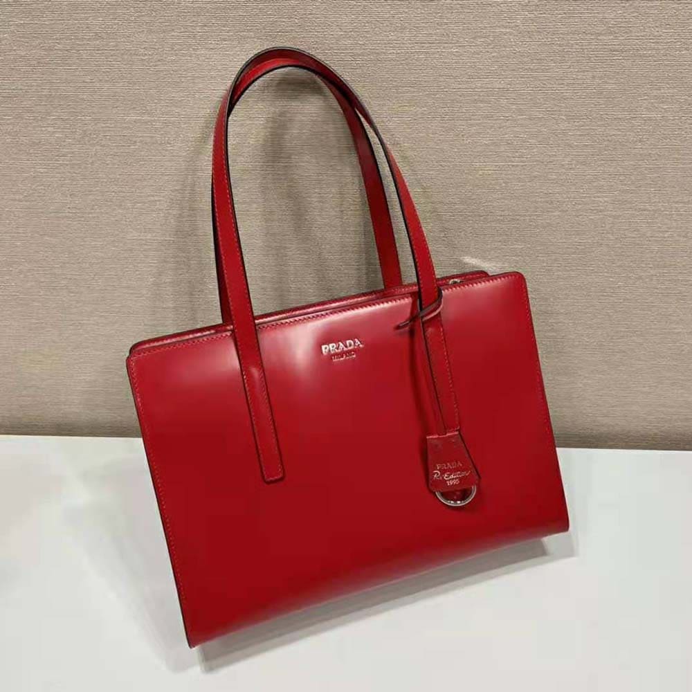 TÚI Prada Women Re-Edition 1995 Brushed-Leather Medium Handbag-Red