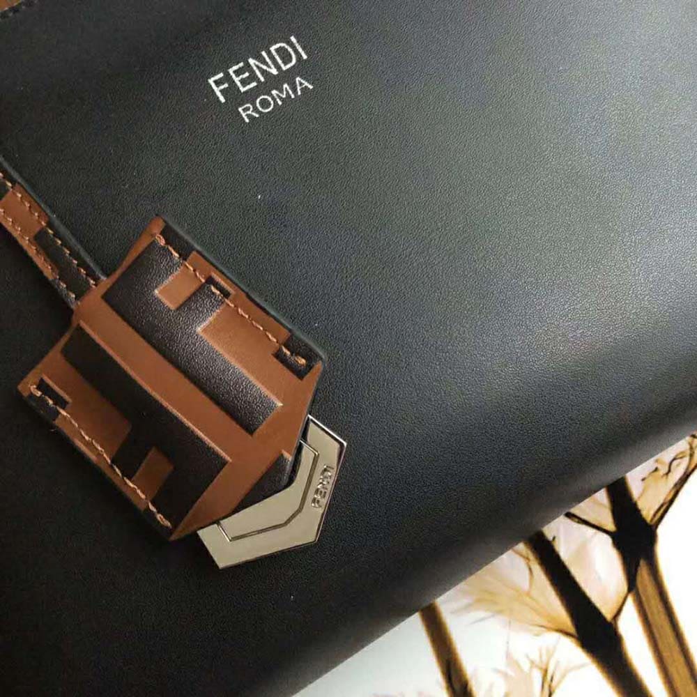 TÚI FENDI Women By the Way Regular Leather Boston Bag-Black