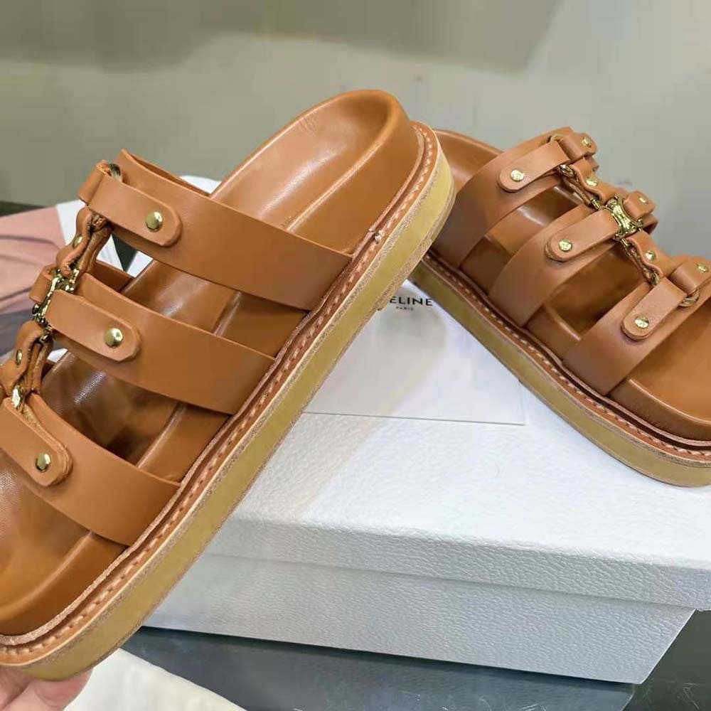 DÉP Celine Women Slides Tippi in Calfskin Vegetal Tanning