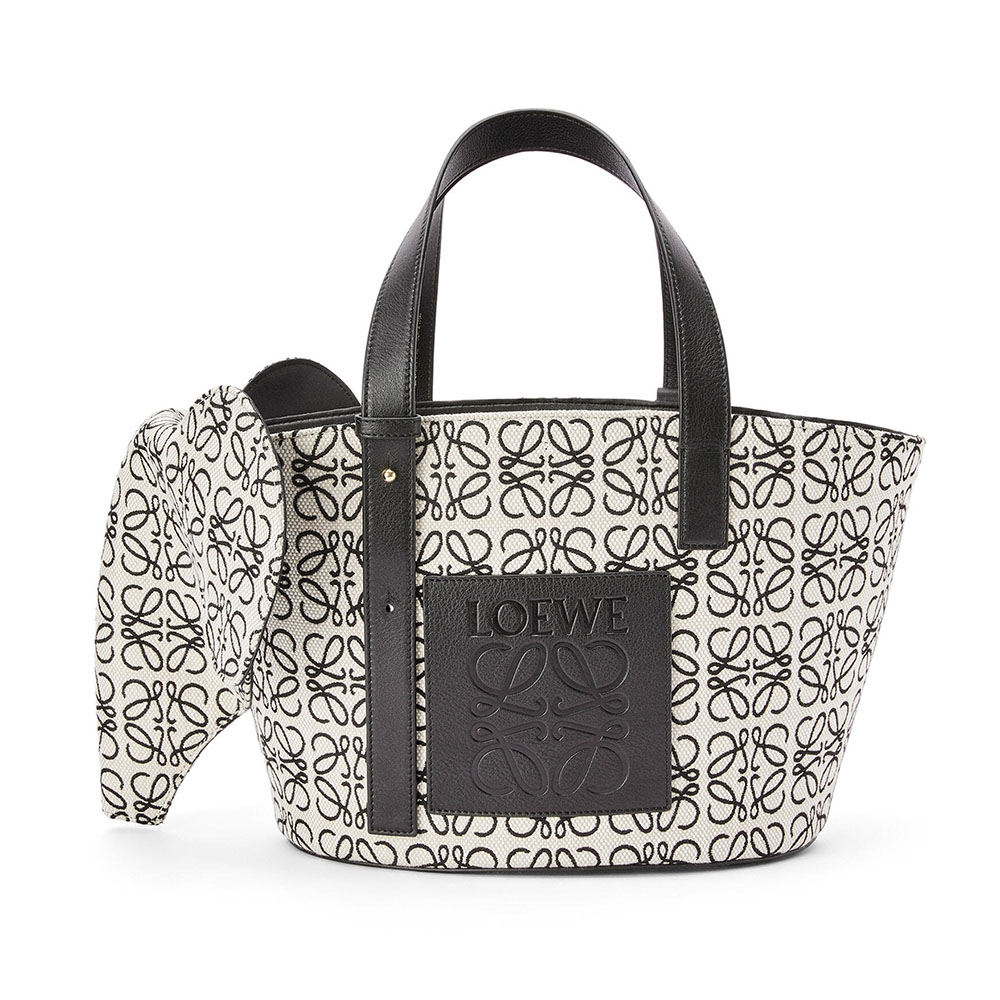 TÚI Loewe Elephant Basket Bag in Anagram Jacquard and Calfskin