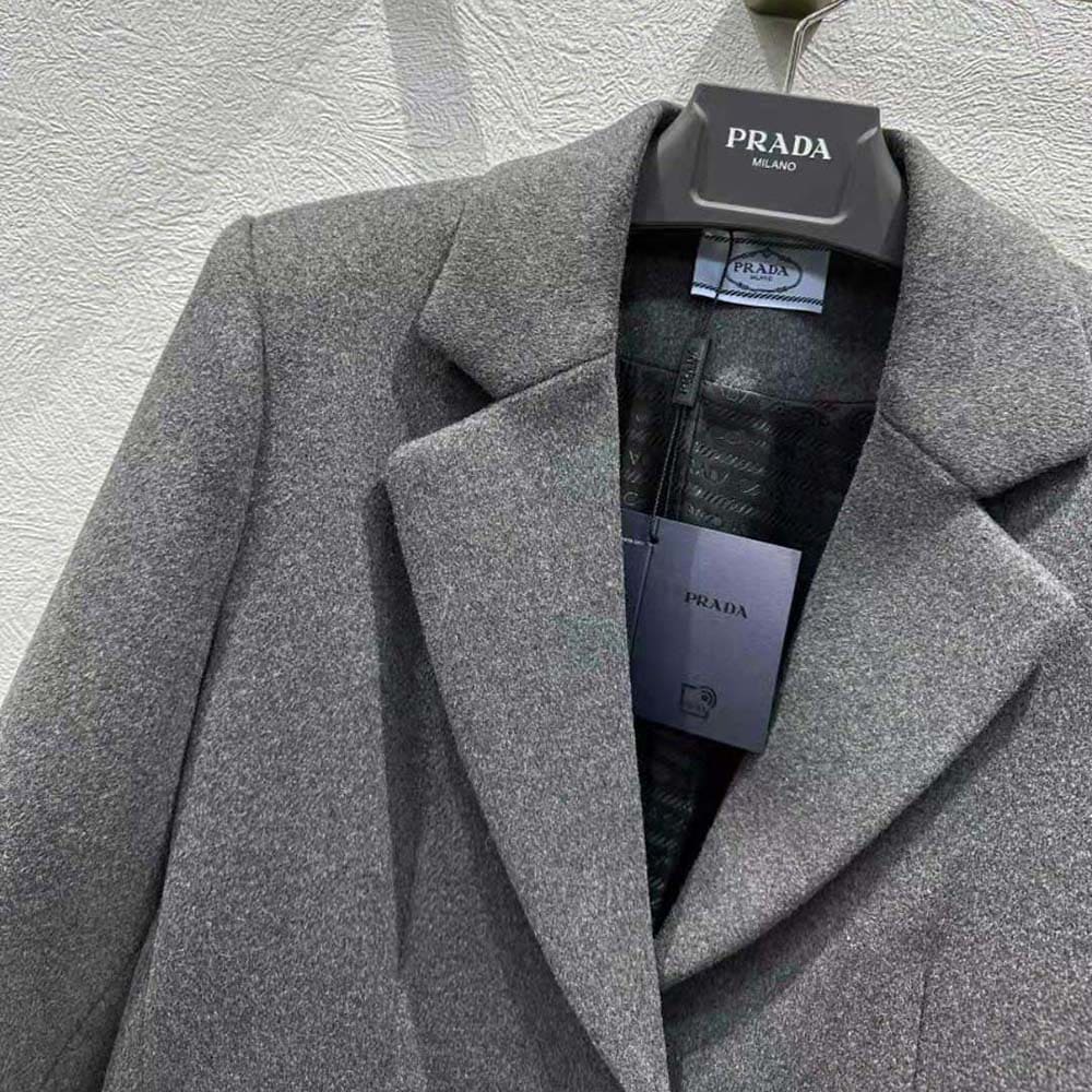 ÁO Prada Women Single-breasted Velour Coat